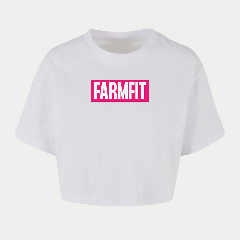 Women's Cropped Farmfit Pink Cropped Tshirt