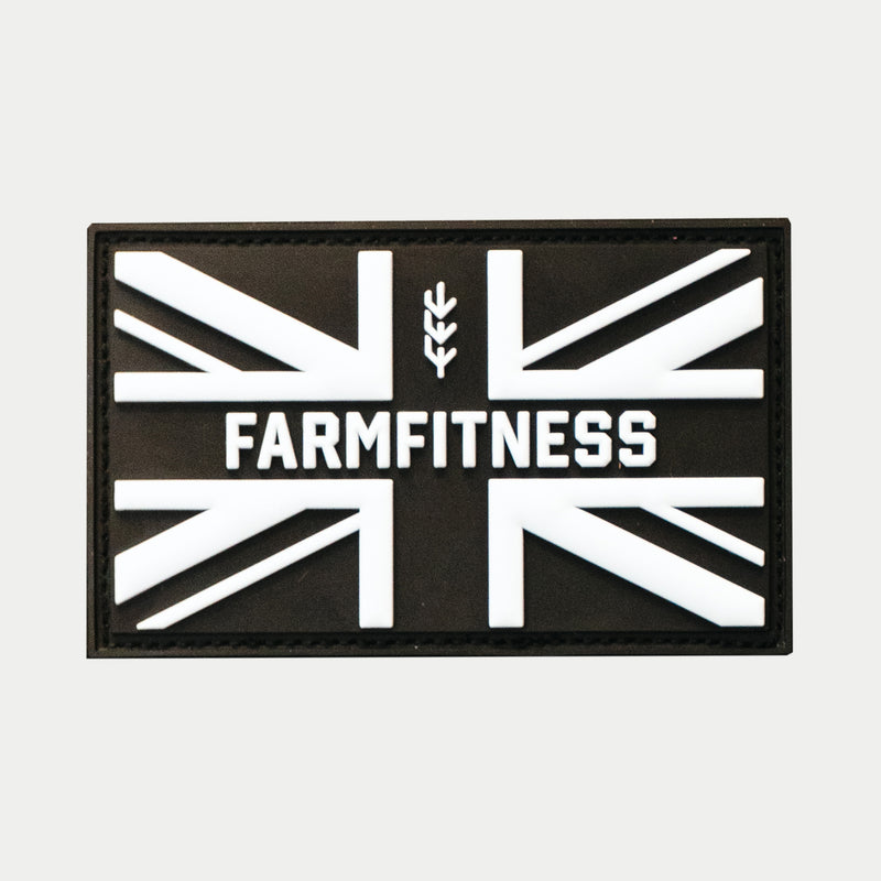 Black 3D Union Jack Farm Fitness Patch