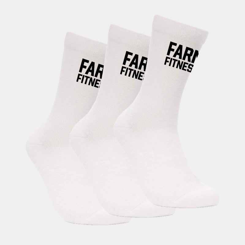 White Front Facing Farmfit Performance Running Socks 3 pack