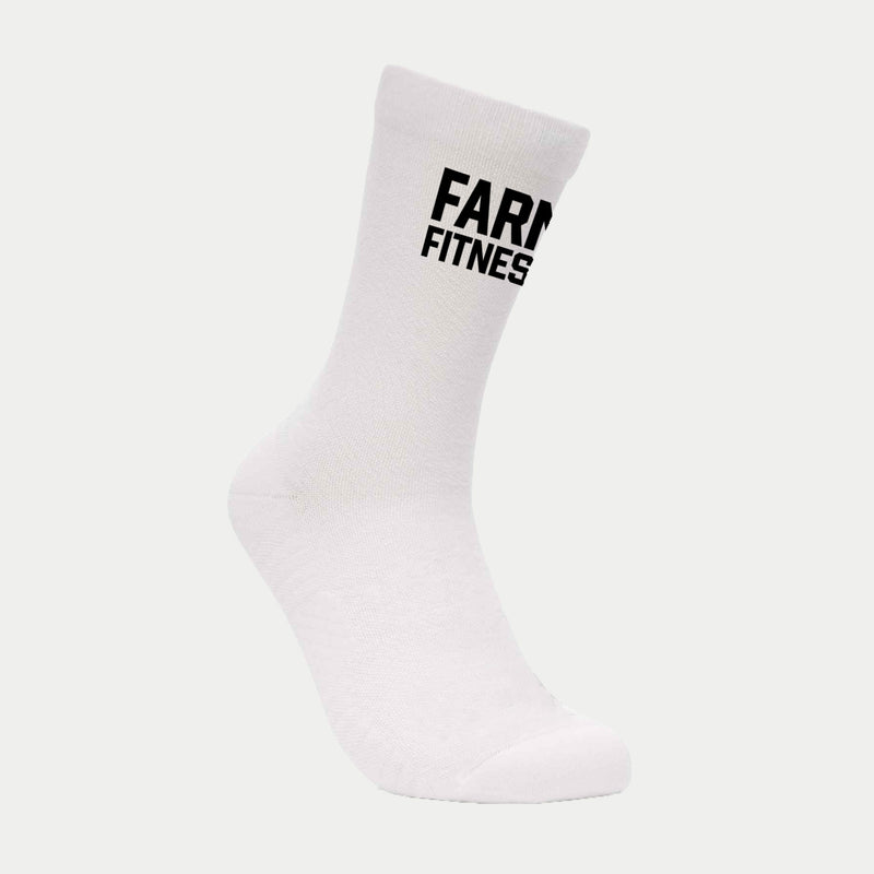 White Front Facing Farmfit Performance Running Socks