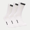 White Front Facing Farm Fitness Performance Running Socks 3 pack