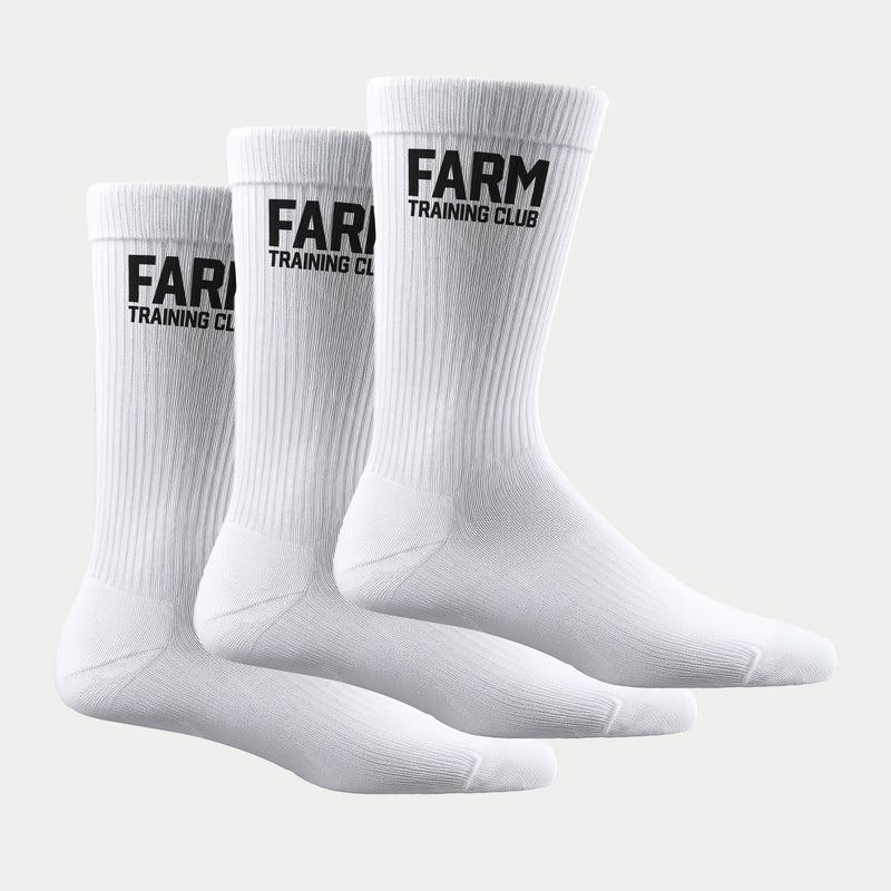 White Farm Training Club Crew Sock 3 pack
