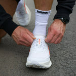 White Front Facing Farm Fitness Performance Running Socks